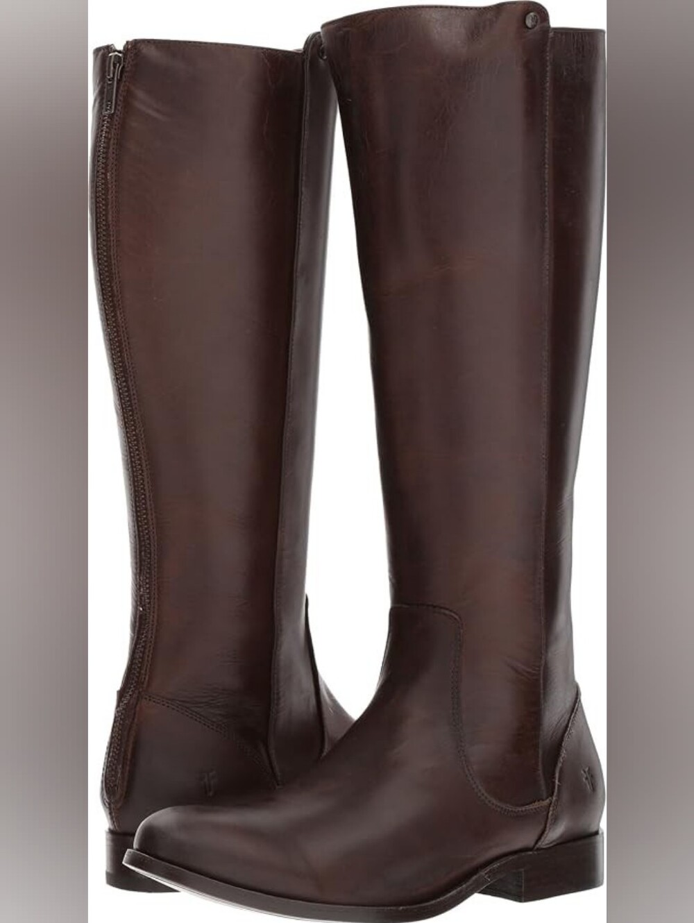 Frye Melissa Stud Back Zip Tall Riding Boots in Redwood